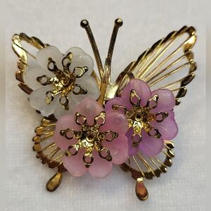 Vintage Gold-toned Wire-mesh Butterfly Brooch / Pin